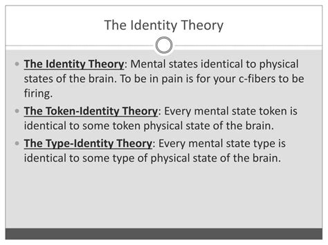 PPT - Identity Theory PowerPoint Presentation, free download - ID:2641590