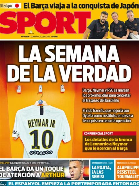 La Portada Del Diario Sport 21 07 2019