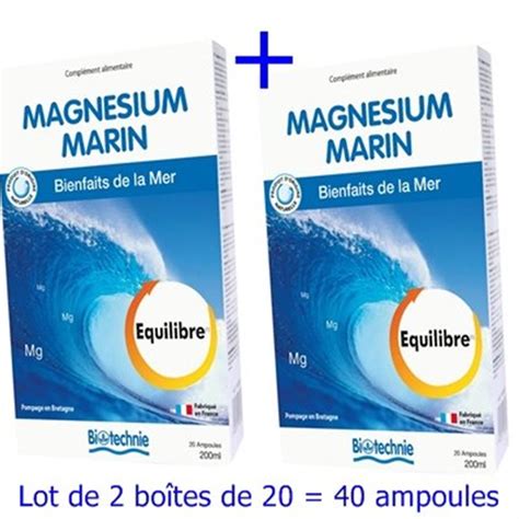 Eau de mer - 40 ampoules - Magnésium marin - Biotechnie