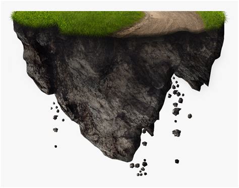 Floating Island With Falling Rocks Png Free Image Falling Rocks Png