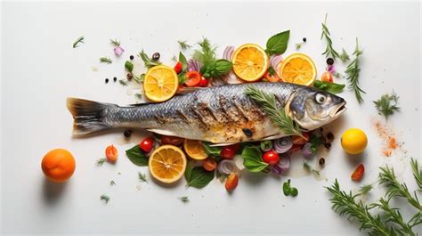 Premium Photo Baked Fish With Vegetable Side Dish