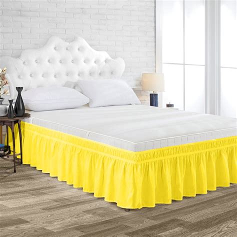 Ccny Wrap Around Bed Skirt Olympic Queen Yellow Color 12 Drop Length