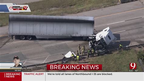 Hazmat Called After Semi Truck Jackknifed In NE OKC