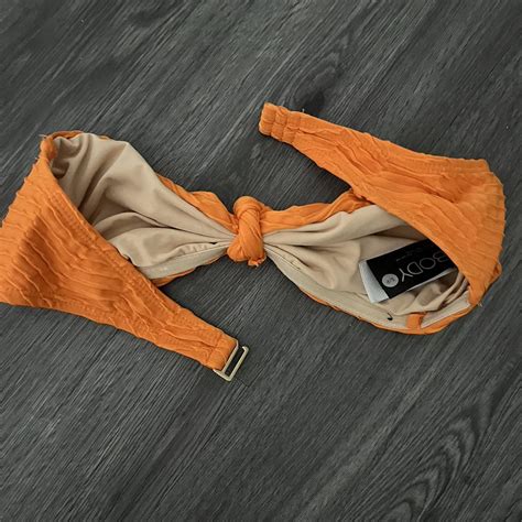 Orange Bandeau Bikini Top Size Small Depop