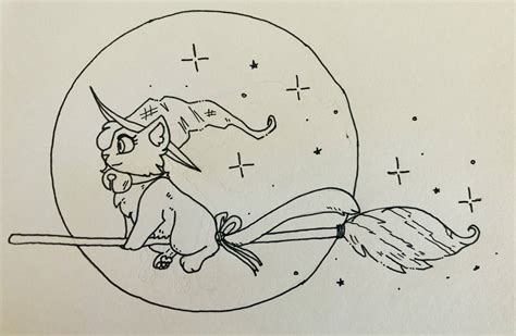 Witch Cat Coloring Page By Callmevei On Deviantart