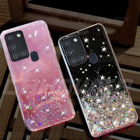 Buy For Samsung A21s Case Glitter Sequins Phone Cover Silicone Soft Tpu