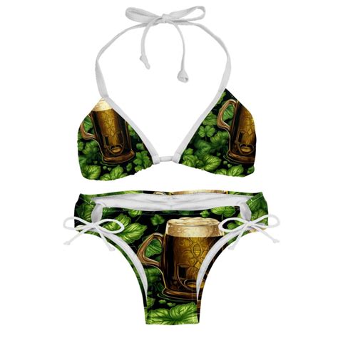 Saint Patrick S Day Women S Swimsuit Bikini Set Detachable Sponge Adjustable Strap Two Pack