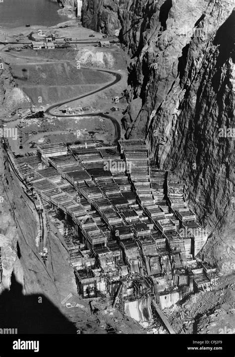 La construcción de la presa Hoover Dam 1933 Fotografía de stock Alamy