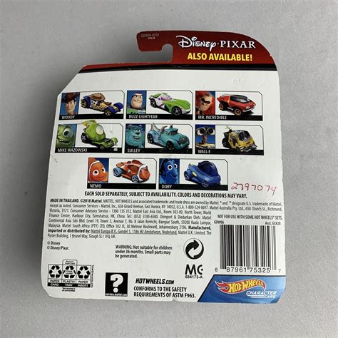 Mavin Disney Pixar Hot Wheels Character Cars Vehicle Monsters Inc Mike Wazowski