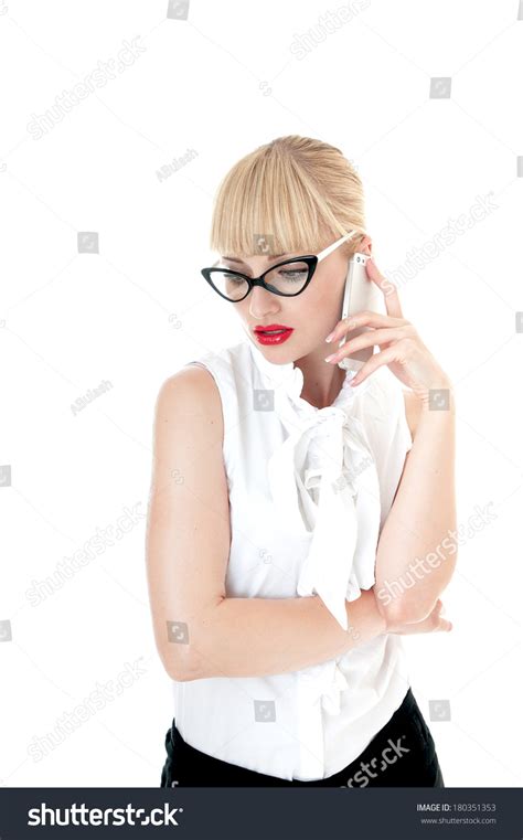 Sexy Blonde Business Woman Using Smart Stock Photo 180351353 Shutterstock