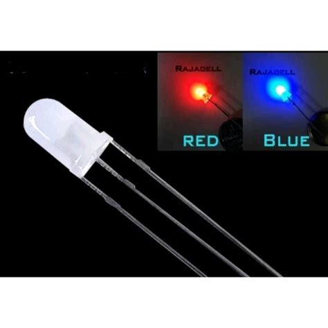 Jual Lampu Led 5mm 3 Kaki Nyala 2 Warna Merah Biru Shopee Indonesia