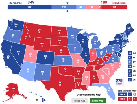 Electoral College Vote Map Predictions And Projections For 2016 Elections