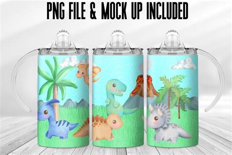 Baby Dinosaur Sippy Cup Sublimation PNG Graphic By Jennifer Travis