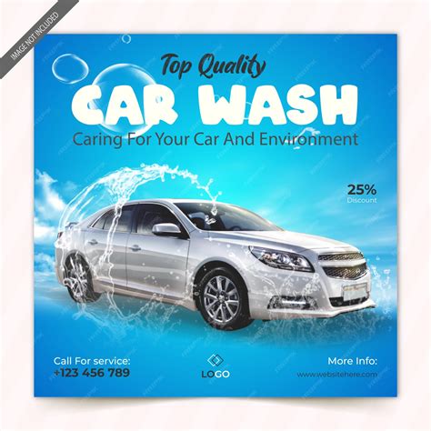 Premium Vector Automobile Car Washing Service And Social Media Post