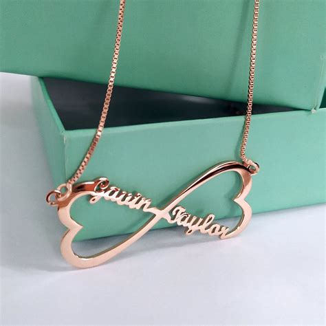 Infinity Heart Name Necklace Couple Name Necklace - Etsy