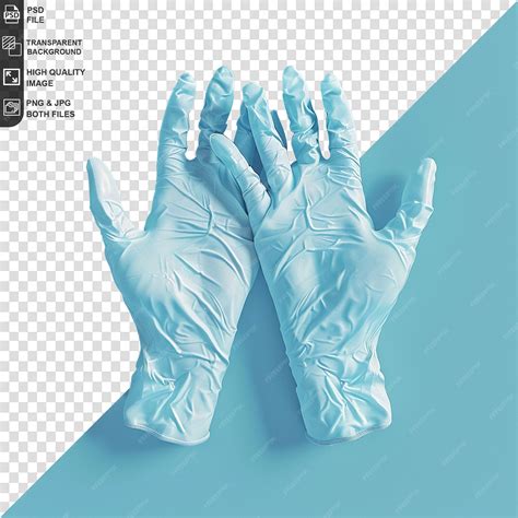 Premium PSD | Blue medical gloves on transparent background