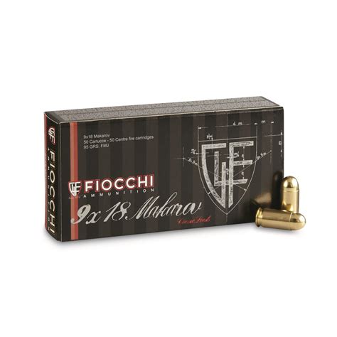 Fiocchi Pistol Shooting Dynamics 9x18mm Makarov FMJ 95 Grain 50