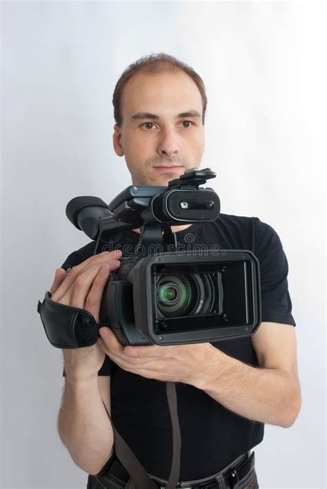 cameraman working   cinema camera stock image image  equipment