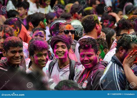 Holi festival in Pokhara editorial image. Image of cultural - 116855090