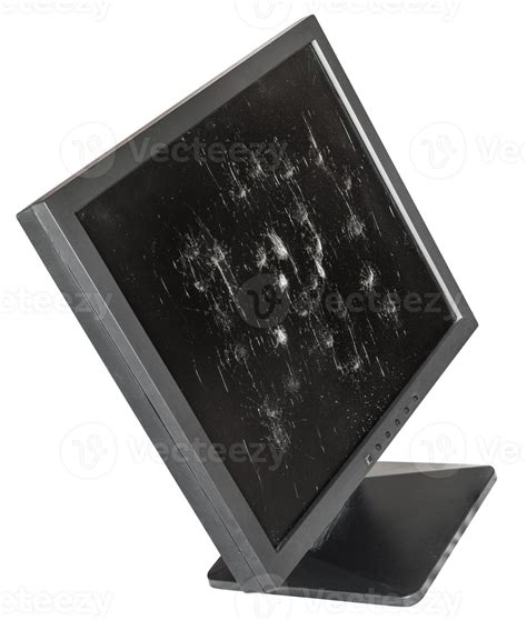 old black LCD monitor with damaged screen 12570695 Stock Photo at Vecteezy