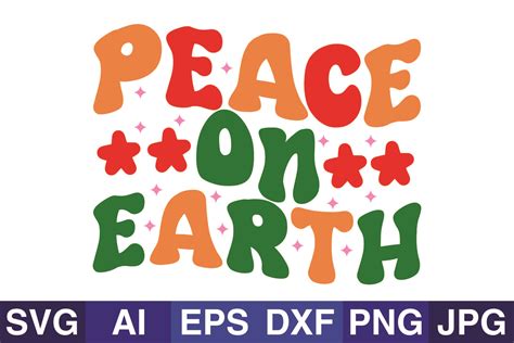 Peace On Earth Christmas Svg Png Design Graphic By Svg Cut Files · Creative Fabrica