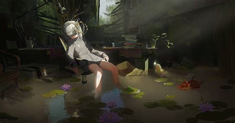 HD wallpaper: anime girls, water, ruin, virtual reality | Wallpaper Flare