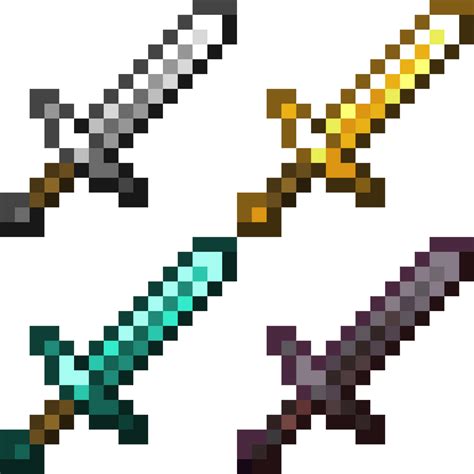 Minecraft Swords In 3d Plus Some 2d Sword Textures I Made Based On The 3d Ones R Minecraft