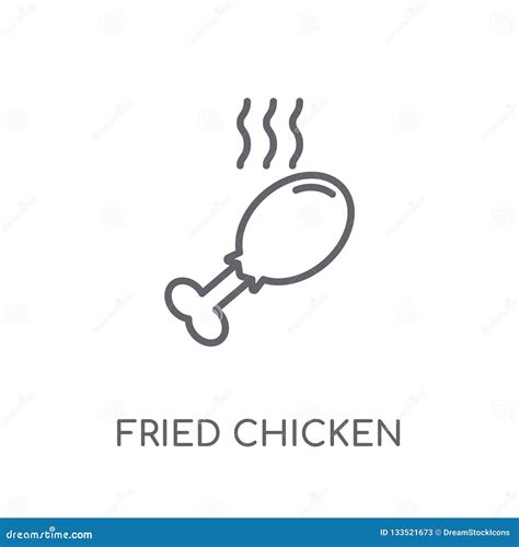 Icono Linear Del Pollo Frito Estafa Moderna Del Logotipo Del Pollo