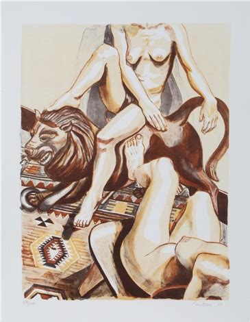 Two Nude Women With Lion By Philip Pearlstein On Artnet