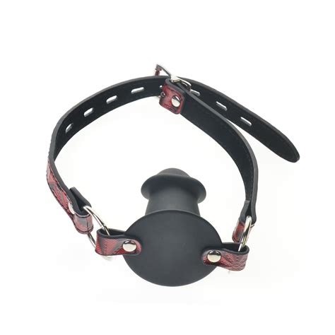 Restraint Leather Silicone Mouth Gag Harness Couple Game Oral Plug Toy