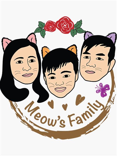 "Cats Meow Family color " Sticker by ennedygh | Redbubble