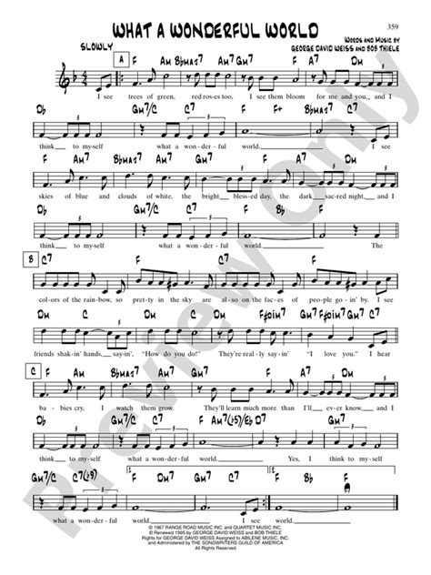 What A Wonderful World: : Bob Thiele - Digital Sheet Music Download