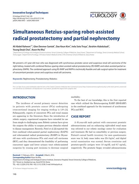 Pdf Retzius Sparing Robot Assisted Radical Prostatectomy Step By