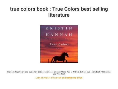 true colors book : True Colors best selling literature