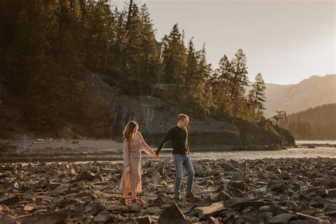 Couple's Session at Bow Falls in Banff - lenajenisephotography.com