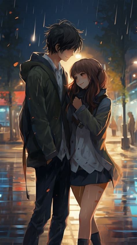 Dancing Romantic Cute Anime Couple Rain Aesthetic (23) Wallpaper , Images and Photos