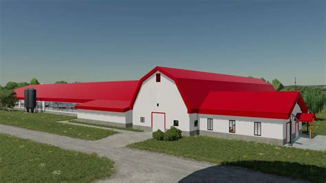 Cow Barn Red/White style v1.0 - FS22 Mod Download