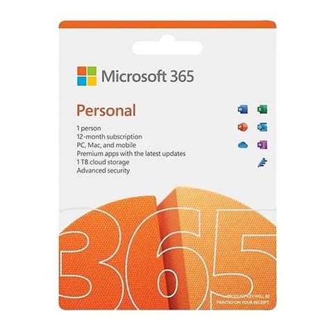 Microsoft 365 Personal 1 Year Subscription Esd Electronic Software