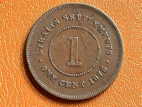 1875 Straits Settlement Queen Victoria 1 Cent Copper Coin Hobbies