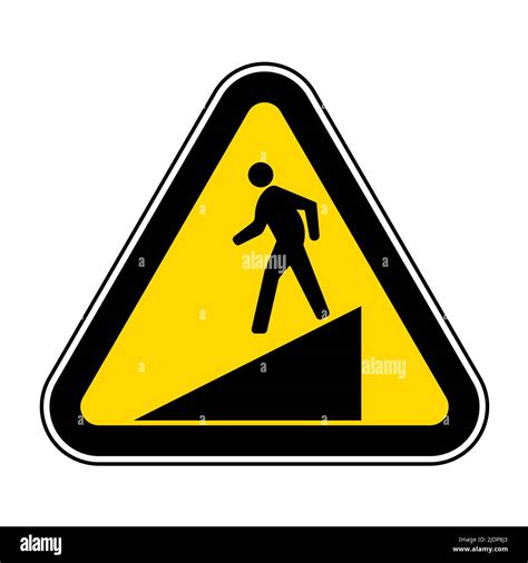 Beware Slope Symbol Sign Isolate On White Backgroundvector Illustration Eps10 Stock Vector