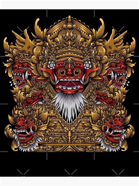 Red Barong Rangda Barong Mask King Of The Spirits Bali Art Print By