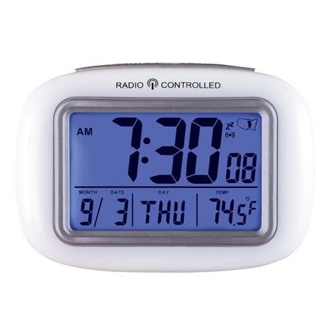 Collections Etc Cordless Atomic Digital Alarm Clock, White - Walmart.com