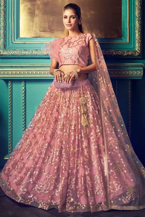 Pink Soft Net Sangeet Lehenga Choli Lehengas Designer Collection