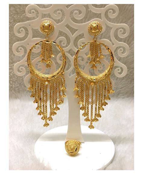 Latest And Fashionable Party Wear Gold Earring Jewellery Set For Women African Boutique