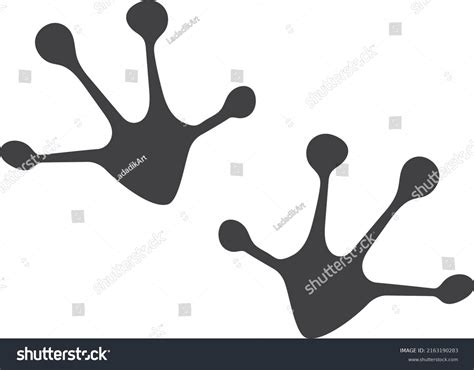 frog footprint toad feet black silhouette stock vector royalty