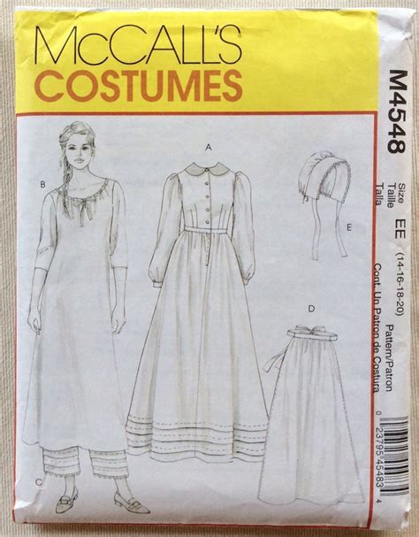 Mccalls Pattern Early American Historical Costume Pioneer Pilgrim