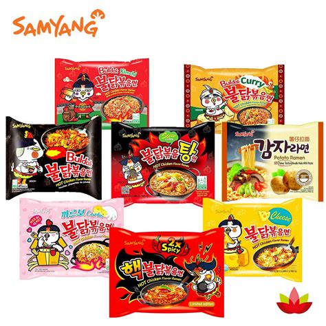 Samyang Buldak Hot Chicken Flavor Ramen Nudeln Portionen Gemischte Sorten Mix Paket Mixed Box