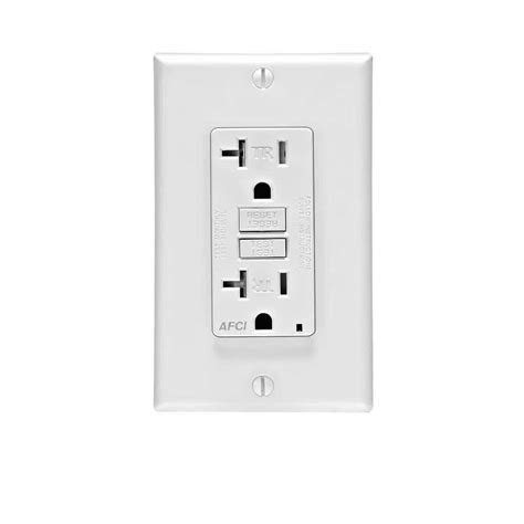 Leviton 20 Amp Afci Tamper Resistant Duplex Outlet White R12 Aftr2 0kw