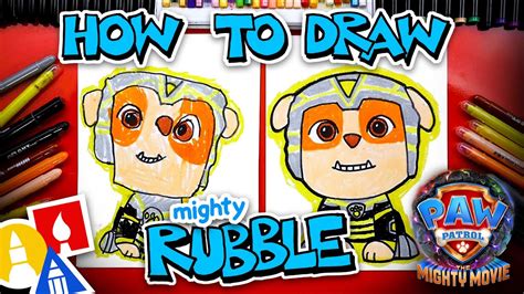 How To Draw Rubble From Paw Patrol The Mighty Movie Youtube