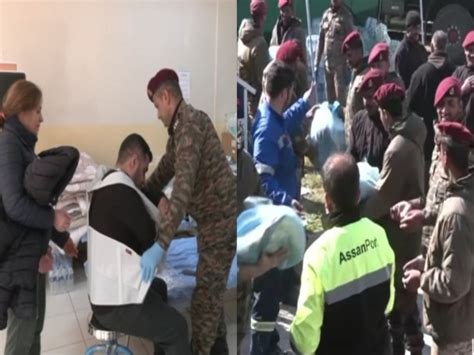 Indian Army Providing Medical Aid Relief Material To People In Para